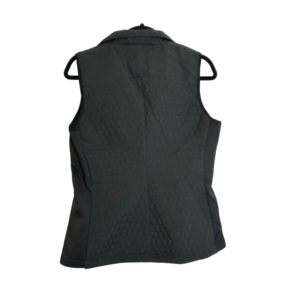Kerrits Quilted Zip‎ Up Gilet Vest Size M Black Equestrian Riding Shawl Neck - Picture 2 of 9